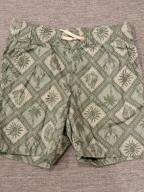 Boys 4T Green Desert Theme Casual Shorts Elastic Waistband And Front Pockets